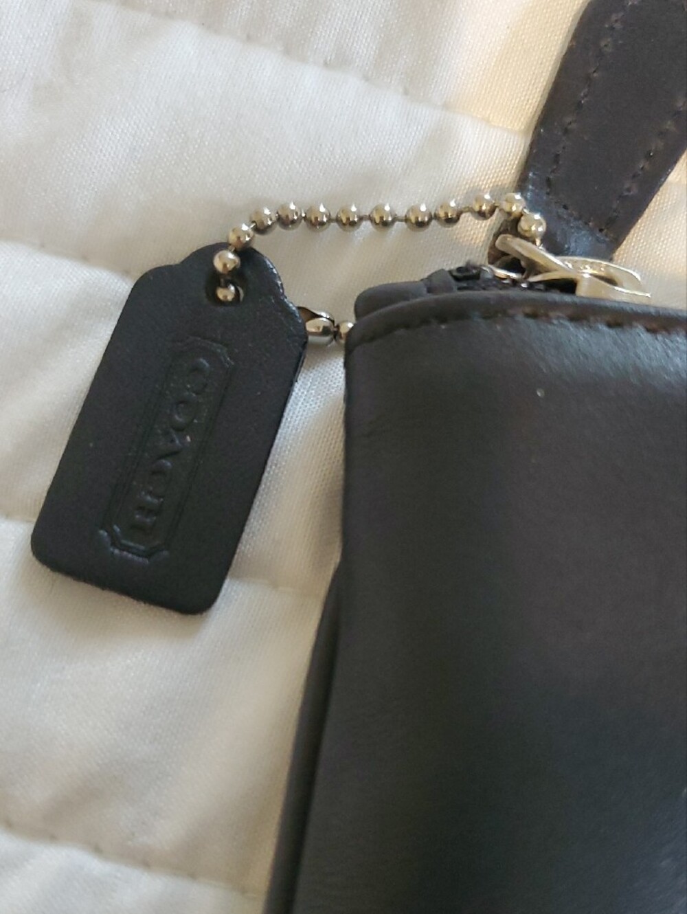 vintage Coach black leather skinny cosmetic case/utility pouch - Picture 4 of 11